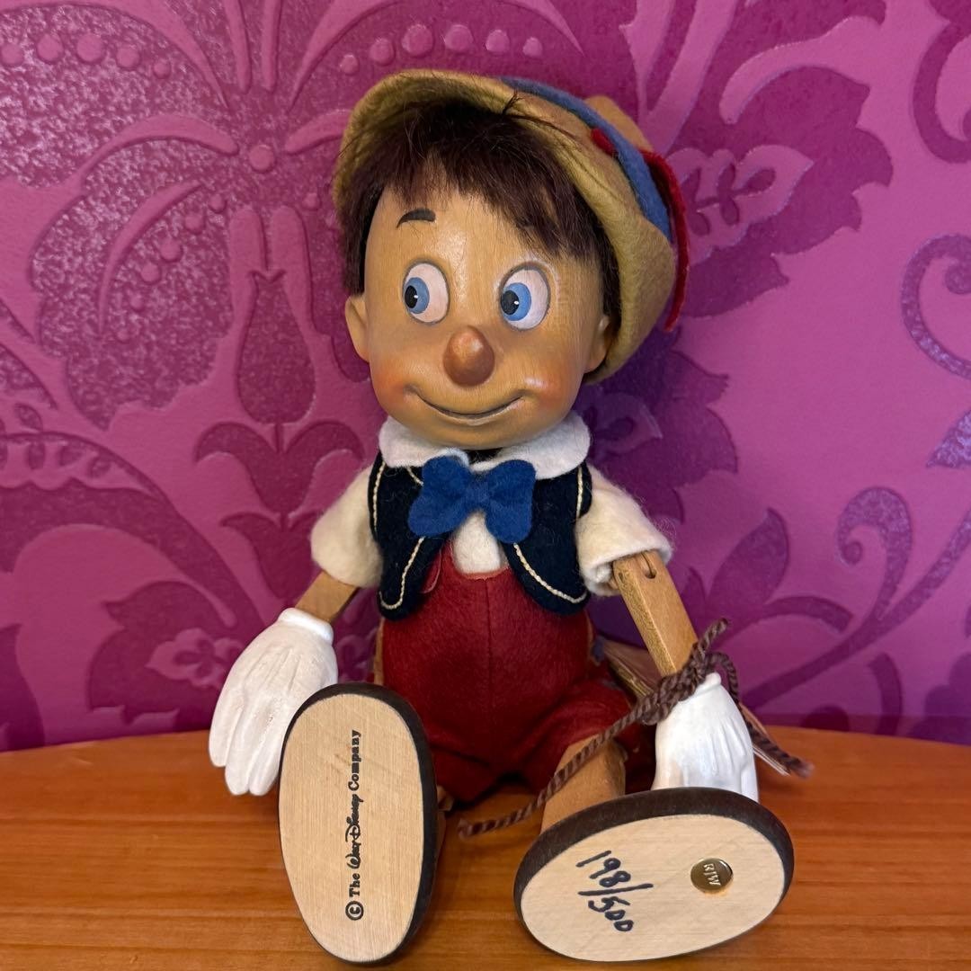 R John Wright Pinocchio Doll 1992 Limited 500 Wooden Disney COA