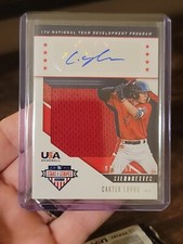 Carter Young 2019 Stars And Stripes Silhouettes Patch Auto /299 ORIOLES Prospect