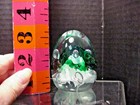 Gibson Paperweight 1995 Green & White Trumpet Flowers Bubbles Easter Egg — photo 7