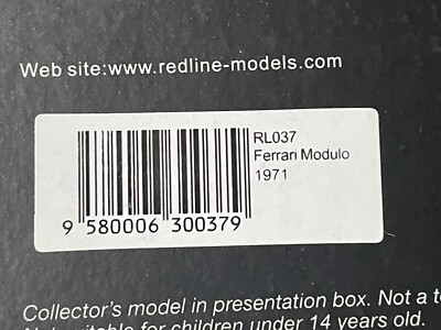 Ferrari Modulo 1971 Blanche - Red Line 1/43 - Edition Limitée 397/1000