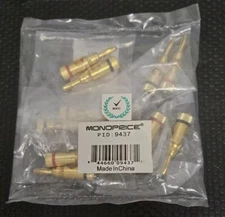 Monoprice High-Quality Gold Plated Speaker Banana Plugs - 5 Pairs - Open Screw