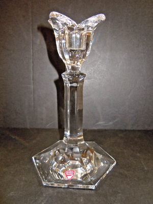 Vintage Orrefors Sweden Lily Tulip Flower Crystal Candlestick