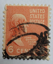 United States Postage Stamp ~ John Quincy Adams ~ 6₵ Red ~ Posted ~ c.1938 - 22
