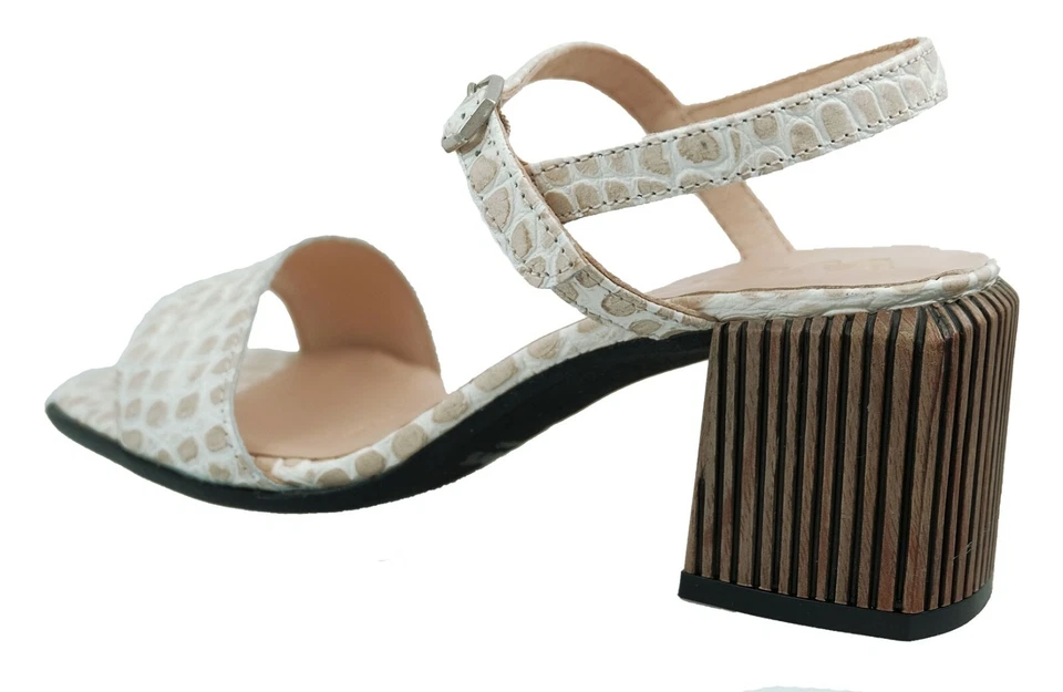 Wonders Fianchi Sandalen Damen Absatz Beige Leder F-7601 - Eleganz Und Komfort - Bild 3 von 4