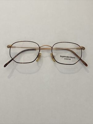 Gold & Tortoise Arm Faconnable Metal Frame FJ533 009 Italian Glasses 49-20-145