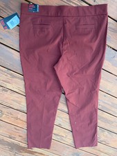 Briggs New York Slimming Solution Comfort Waistband Burgundy Pants 18 NEW NWT