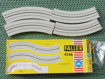 Faller AMS 4546 -- 4 x einspurige Kurven in OVP, 60er Jahre Spielzeug #201119