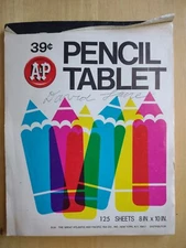 Vintage A&P Paper Pencil Tablet from the A&P Grocery Store