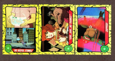 3) 1989 Topps TEENAGE MUTANT NINJA TURTLES #'s 15, 42, 59 [NrMt