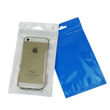 Blue Clear Plastic for Zip Bag Hang Hole Lock Retail Packaging For Accessories