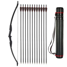 57 inch Takedown Recurve Bow Hunting OR/+12Pcs Arrow Set Archery Right Left Hand
