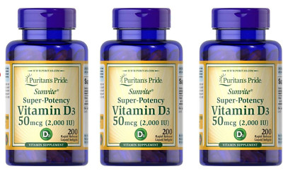 Vitamin D3 Super-Potency 2000 iu 50 mcg 600 Softgels D-3 Bone & Immune Health D
