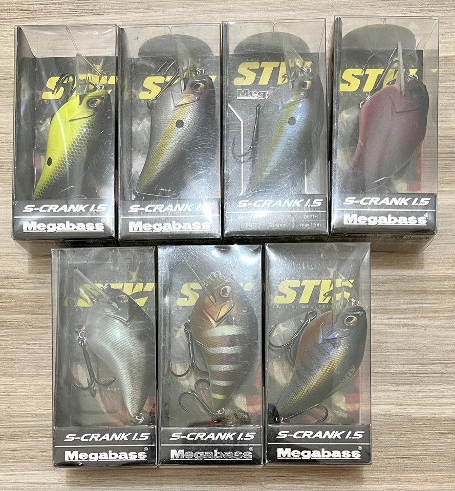 Megabass (Lote de 7) S-Crank 1.5 Square-bills, Bass, ¡Envío gratis! ¡TNM! Foto 4 de 4