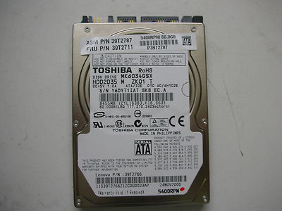 Toshiba MK6034GSX 60gb FKN6GA 2,5 '' SATA