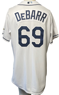 Authentic Majestic ~Tampa Bay Rays Jersey White Size 48 Debarr