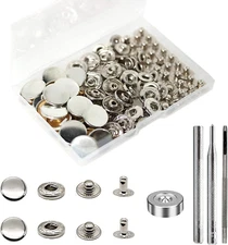 24 Sets Heavy Duty Leather Snap Fasteners Kit, Betterjonny 17Mm Metal Snap Butto