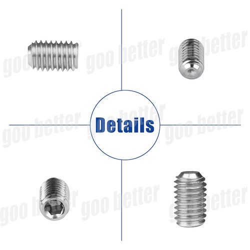250-tlg Gewindestifte DIN 913/DIN 914 Madenschrauben M3 M4 M5 M6 M8 Sortiment - Bild 7 von 12