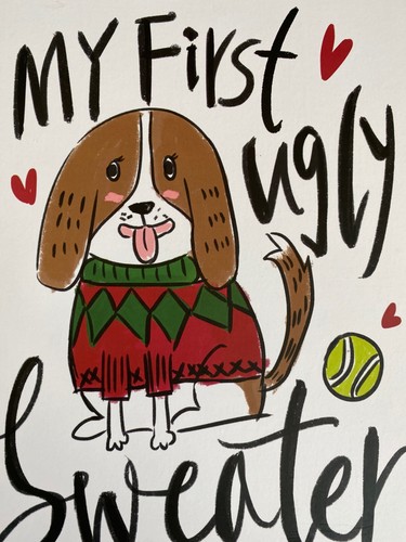 My First Ugly Christmas Dog Sweater Wooden Box Sign - Bild 4 von 5