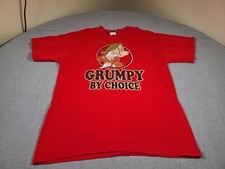 Vintage GRUMPY Shirt Adult Medium Red Disney Snow White Seven Dwarfs 90s Y2K
