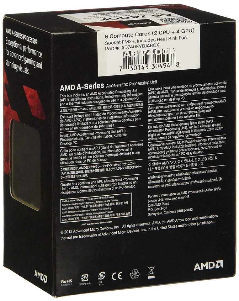 Procesador de escritorio AMD A6-7400K doble núcleo 3,5 GHz Socket FM2+ serie Radeon R5 Foto 2 de 3