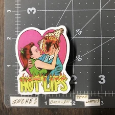Sm. Glossy Hot Lips Adult Humor Sticker For Skateboard Guitar Phone Mat72