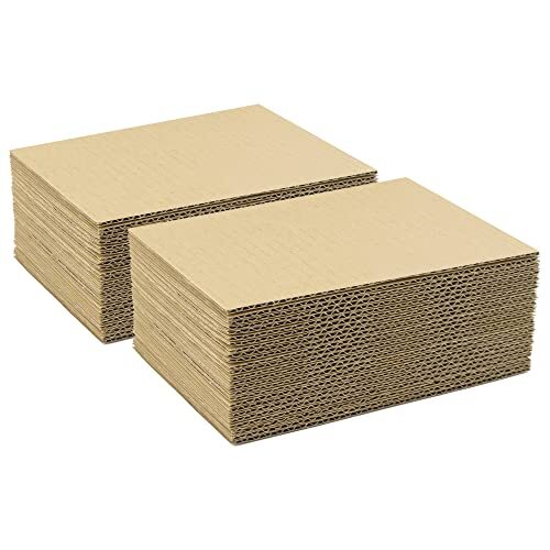 FARRAY 100 Pack 5x7 Inch Corrugated Cardboard Sheets – 1.8mm Thick Brown Kraft For Shipping, Packing & Crafts
