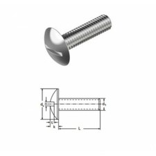 Mushroom Head Slotted Screws A2 (T304) Stainless Steel  M4 M5 M6 M8