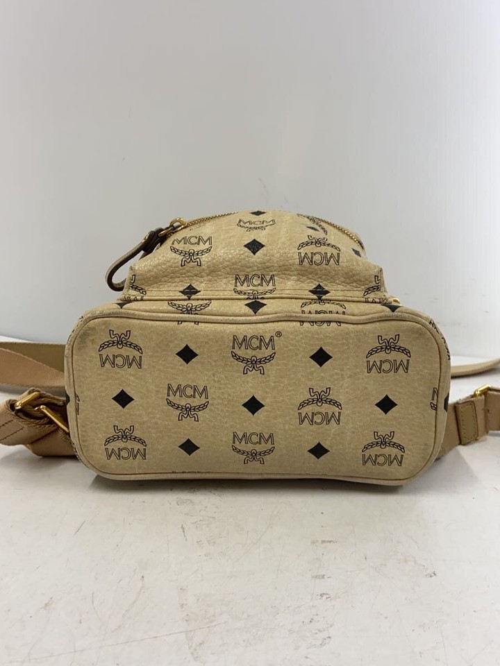 MCM bag backpack Signature Studs Backpack Leather beige Allover eBay