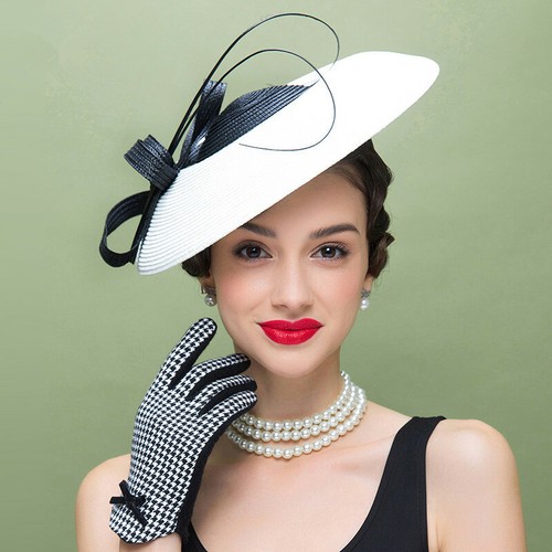 Womens Kentucky Derby Fascinator Wedding Church Racing Hat Headpiece T427 - Picture 2 of 10