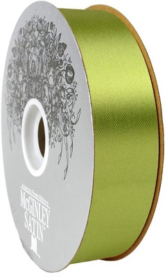 McGinley Mills 1.3'' W Acetate Satin Ribbon, Moss Green, 100 Yard Spool