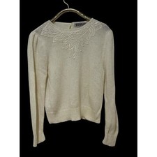ViNTaGe 80's Worthington Cream Puff Sleeve Sweater L