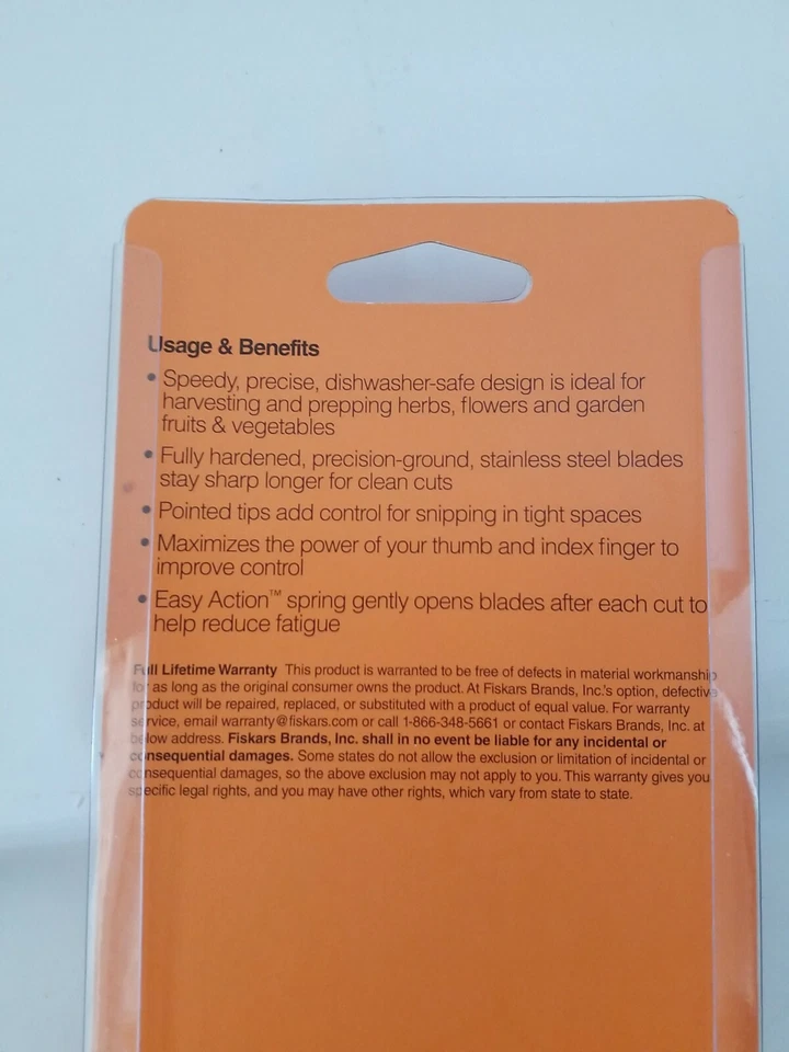 2 Fiskars Spring Action Stainless Steal Blades Herb & Floral Snips With Sheath - Image 3 of 3