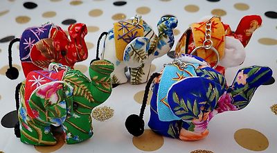 2 Piece lucky elephant keychain schoolbag backpack  Charm  2 Inch gift 