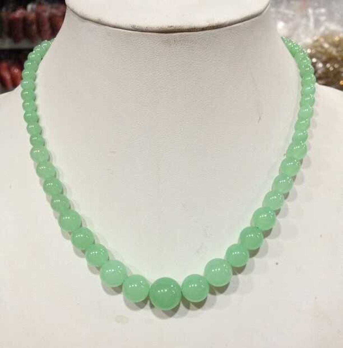 Natural 6-14mm Red Jade Gemstone Round Beads Necklace Bracelet Set 18/7