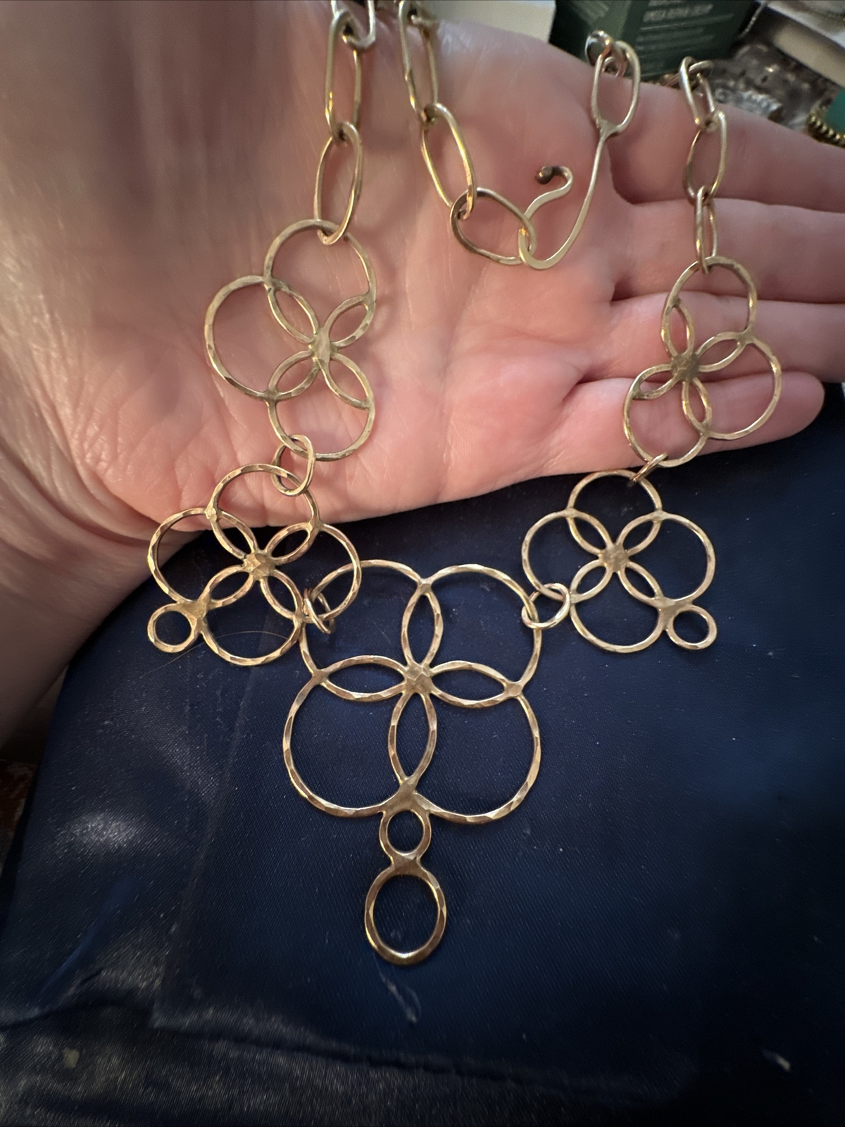 VINTAGE GOLD FILLED INTERLOCKING LINKED CIRCLES F… - image 1