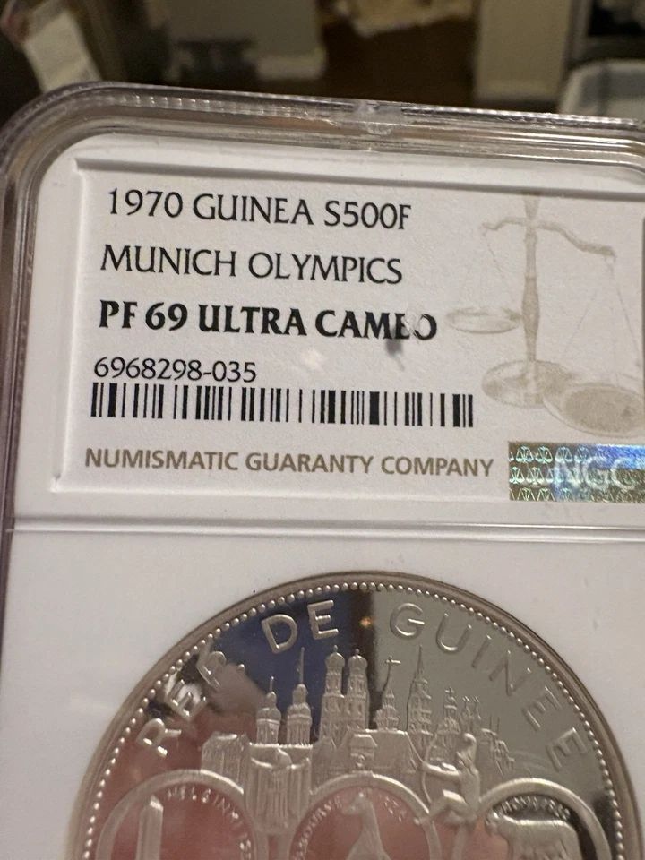 1970 Munich Olympics S500F, 500 francs silver Coin, NGC graded PF69 ultra cameo  - Image 3 of 4