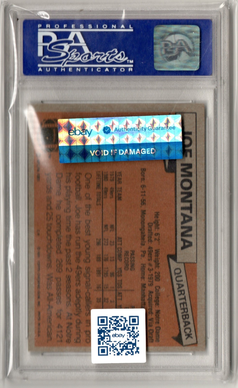 1981 Topps Joe Montana #216 PSA 8 RC  view 8