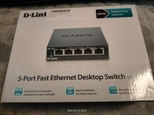 Image of D-Link DES-105/B 5 Port Fast Ethernet Desktop Switch 200mbps Fanless Metal