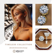 Exquisite Round 1ct/2ct Lab Grown Diamond Earrings 9k Solid Gold| IGI Certified