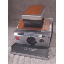 Polaroid SX-70 Land Camera Folding Instant Camera Chrome Brown- Excellent w/Case