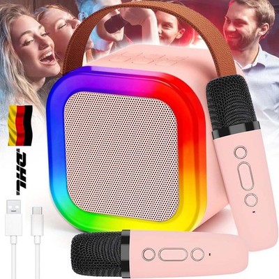 Karaoke Maschine für Kinder Erwachsene Mini Karaoke Maschine mit 2 Mikrofonen