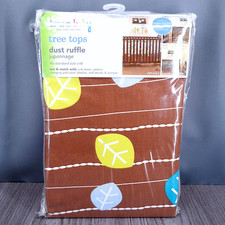 True Baby Crib Dust Ruffle Tree Tops Brown With Leaves - 51 x 27 W/14 inch Drop