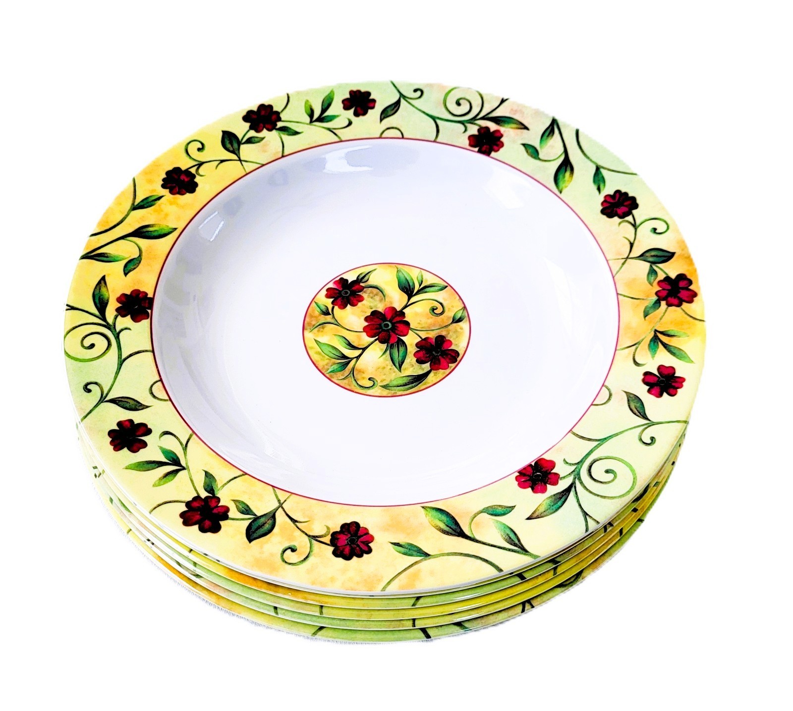 Set of 6 Melamine Dinner Plates – 9" Round, Multicolor, Break-Resistant Plate