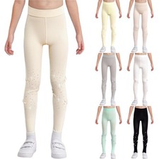 Kids Girls Skating Tights Bowknot Rhinestone Ballet Dance Stockings Pantyhose