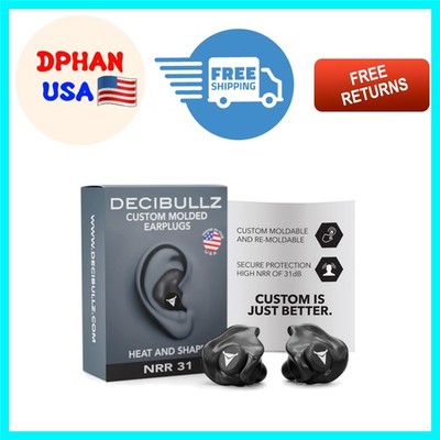 Custom Molded Earplugs - 31dB Noise Reduction for Travel, Work, and Concerts
