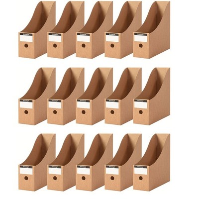Foldable Desk File Holder Organizer Sturdy Cardboard Magazine Storage Box Doc...