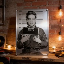 12"X8" Elvis Presly 1958 "Enlistment Photo" Sign...Ships Free!