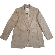 Madewell Larsen Blazer Heathered Oatmeal Wool Blend MA320 Womens Medium M NWT