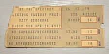 OZZY OSBOURNE/UFO/MAGNUM RARE CONCERT TICKET STUB PHILADELPHIA, PA 04/26/1982