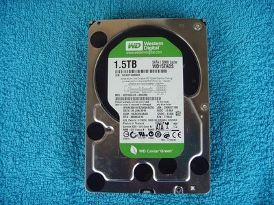 Western Digital WD Caviar Green 1,5 TB SATA Festplatte (nur 766 Betriebsstunden)
